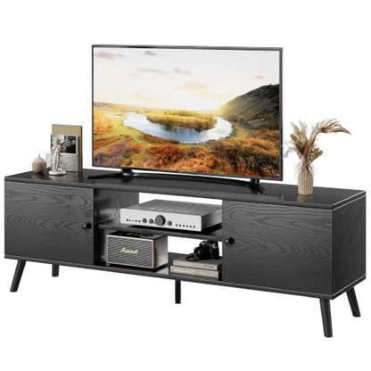 TV Stand for 55 60 inch TV, Modern Mid Century Entertainment Center with Storage, view 2