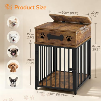 Dog Crate Furniture, Indoor Dog Kennel for Small Dogs, Rustic Brown, view 4
