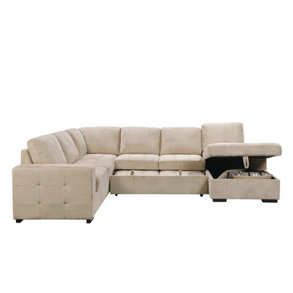 123" Oversized Sectional Sofa with Storage Chaise, U Shaped Sectional Couch for Large Space Dorm Apartment.