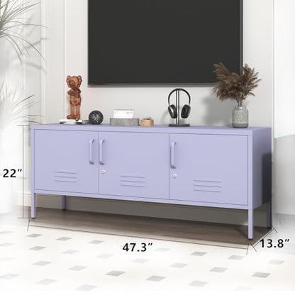 Purple Media TV Stand with Lock, view 3