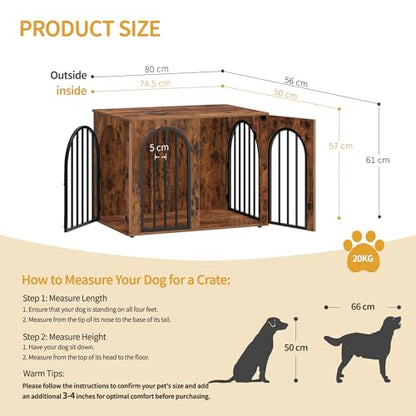 31.5 in Dog Crate Furniture,Dog Kennel Indoor for Small/Medium Dog, view 3