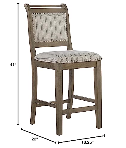 Home Décor Lisbon Grey Counter Stool, Gray Wash