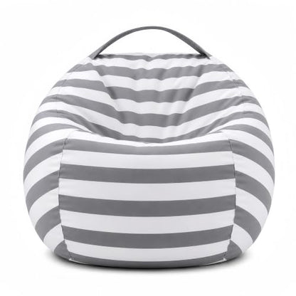 Amzlink® Stuffed Animal Storage Bean Bag Chair Cover for Adults - Stuffable Zipper Beanbag for Organizing Plush Toys, Heavy Duty Large Cotton Canvas, Ideal for Bedroom Playroom Classroo(L for Adults)