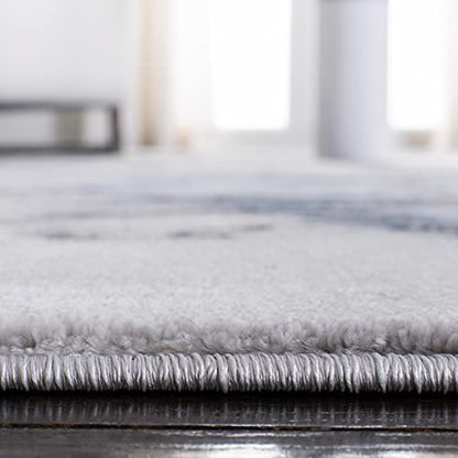 SAFAVIEH Craft Collection Area Rug - 8' x 10', Grey & Blue, Modern Abstract Design, Non-Shedding & Easy Care, Ideal for High Traffic Areas in Living Room, Bedroom (CFT877L)