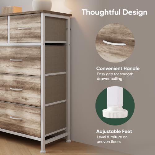 Fabric Dresser for Bedroom with 9 Drawers, Storage Tower, view 5