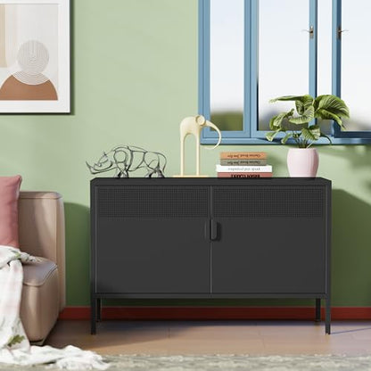 Black Wide Metal Locker Storage Cabinet, view 6