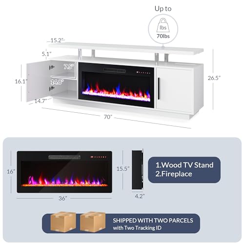 70" TV Stand for TVs up to 75", view 3