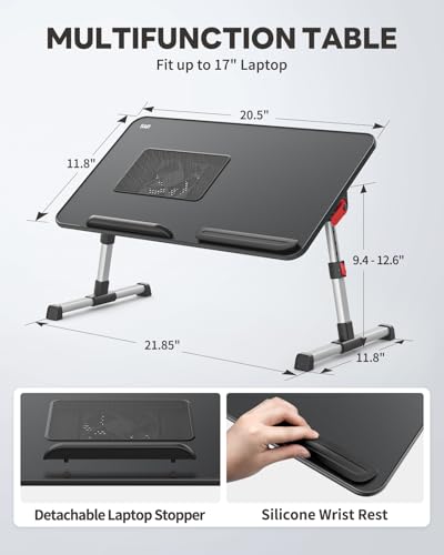 Laptop Desk for Bed with Cooling Fan, Lap Desk Tray Table, view 3