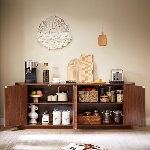 64'' Sideboard Buffet Cabinet, Wood Entertainment Center Modern TV Stand, view 7