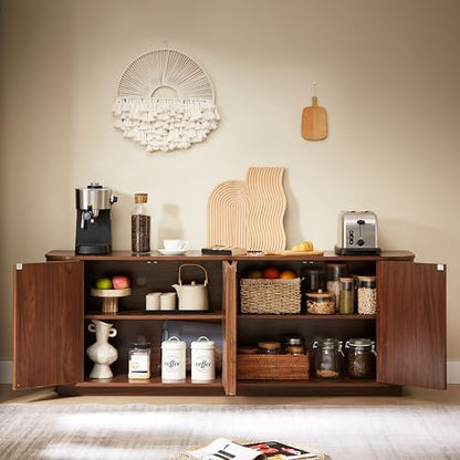 64'' Sideboard Buffet Cabinet, Wood Entertainment Center Modern TV Stand, view 7