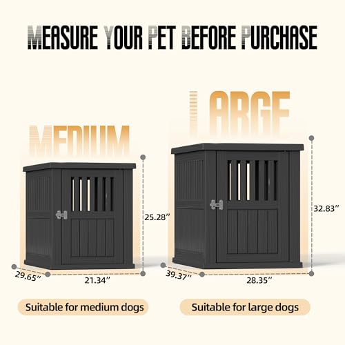 Dog House 30-Inch Dog Crate Furniture, Black, view 5