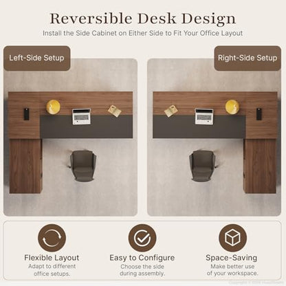 71" Reversible L-Shaped Executive Desk for Manager's Office, view 7