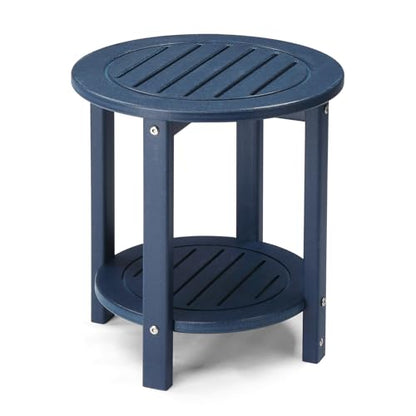 Outdoor Side Table, 2-Tier HDPE Adirondack Small End Tables Weather Resistant Patio Furniture for Backyard Poolside Porch Balcony