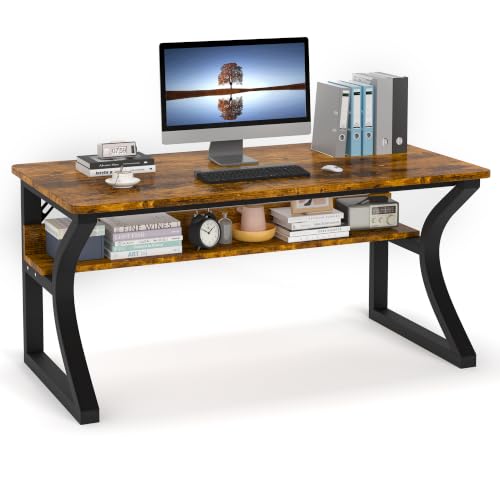 47.2 x 23.6 In Computer Desk Study Table PC Desk w/Storage for Home Office, view 2