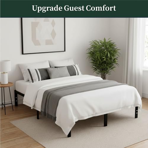 Full Size Bed Frame, 14 Inch Metal Platform with Steel Slat Support, view 5