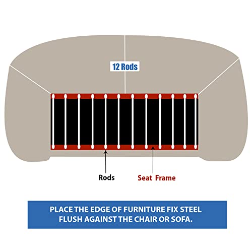 Furniture Fix Steel for Chair, Sofa, Loveseat, Mattress, or Couch-Cushion Support, Supercomfortable Nonslip Adjustable Seat Support, Extend Furniture Life, (44 x 26) Inches Deep (Black)