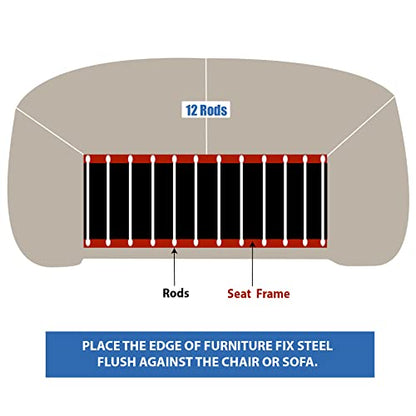 Furniture Fix Steel for Chair, Sofa, Loveseat, Mattress, or Couch-Cushion Support, Supercomfortable Nonslip Adjustable Seat Support, Extend Furniture Life, (44 x 26) Inches Deep (Black)