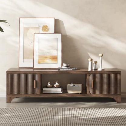 Mid Century Modern Fluted TV Stand for 55/65 Inches Television Media Console, view 2