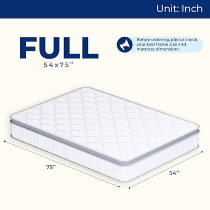 Full Size 10 Inch Hybrid Pocket Spring Mattress, Motion Isolation, view 3