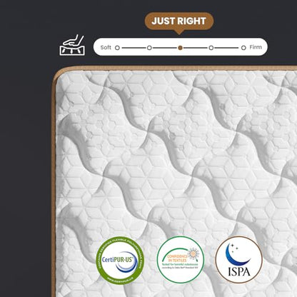 Queen Mattress 12 Inch, Cooling Hybrid Bed in a Box, 7-Zones Individual Pocket Spring, Motion Isolation, Targeted Hip/Shoulder/Lumbar Support, Fiberglass-Free CertiPUR-US