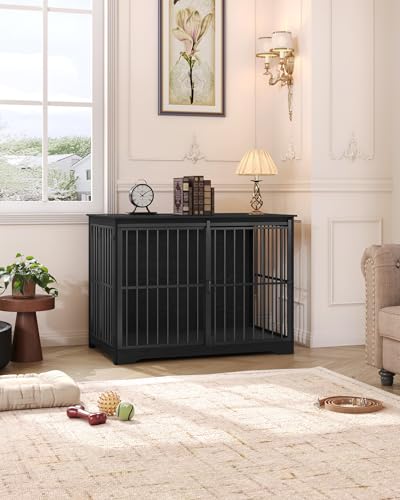 46.9" XXL Dog Crate Furniture Indoor Dog Kennel with Barn Door, view 4