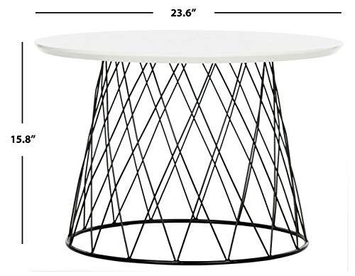 Safavieh FOX4245C Home Collection Roper Retro Mid-Century White and Black Wood End Table