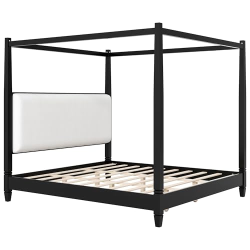 Cara Wooden Canopy King Bed Frame with Headboard, view 8