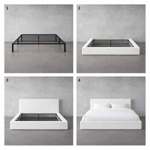 Square Bed – Washable Zip Cover, Upholstered Linen Soft Foam, view 6