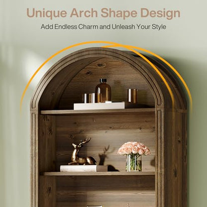 77.16" Tall Arched Bookshelf, view 7