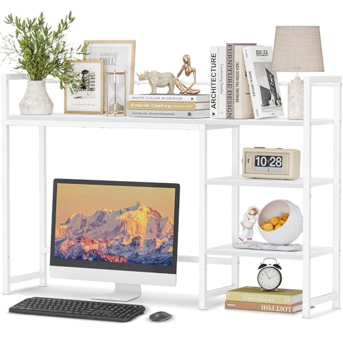 Desk Shelf, 44.9" Large Desktop Organizer Shelf, Desk Hutch for Monitor, view 2