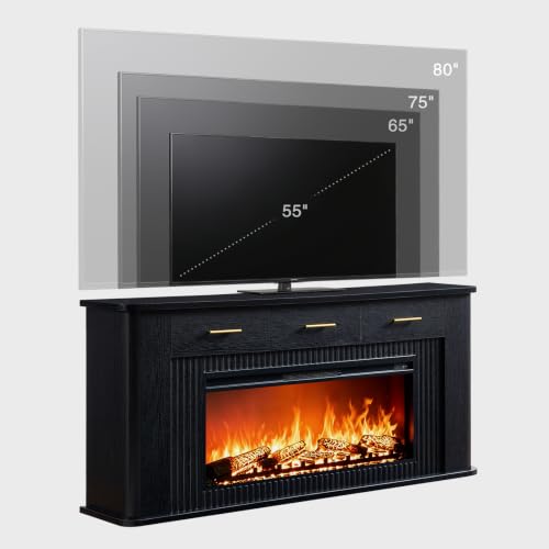 70" Fireplace TV Stand with 42" Electric Fireplace, view 4