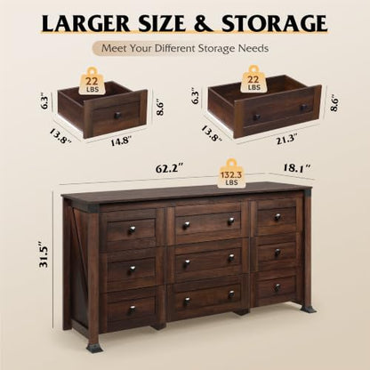 Brown Dresser for Bedroom, view 3