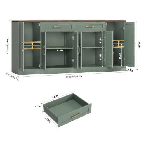 71” Large Buffet Cabinet with Storage, Sideboard Cabinet, view 4