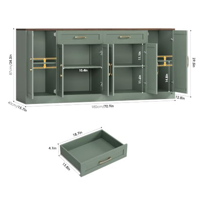 71” Large Buffet Cabinet with Storage, Sideboard Cabinet, view 4