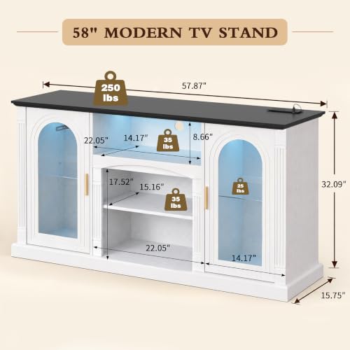 58'' TV Stand, Entertainment Center for TV up to 65'', view 3