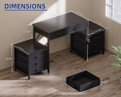 63 Inch Computer Desk with 8 Drawers for Study Writing Work, view 4