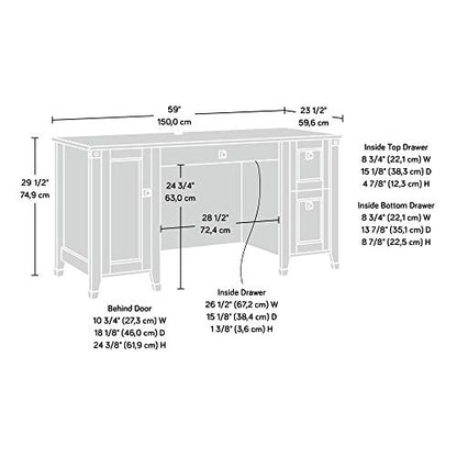 Carson Forge Rustic Vintage Computer Desk with Drawers Storage, view 4