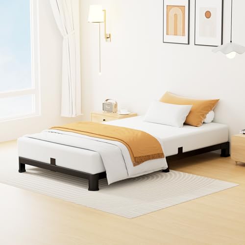 4 Inch Twin Bed Frame Low Profile with Rounded Legs, Easy Assembly, view 4
