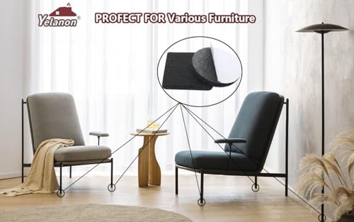 Felt Furniture Pads -182 Pcs Premium Felt Pads for Chair Legs Furniture, Floor Protectors for Hardwood Floors, Black