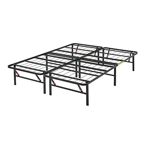 Sturdy Steel Bed Frame with Storage and Quiet Support in Black, view 2
