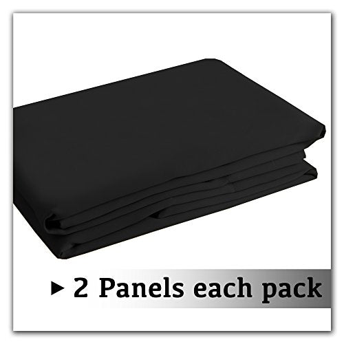 Black Blackout Curtain Blinds Blackout Curtains for Bedroom 84 inches Long Solid Thermal Insulated Window Treatment Blackout Drapes/Draperies for Living Room (2 Panels,42W x 84L,Black)