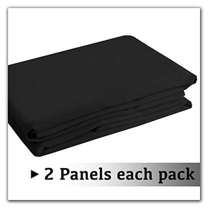 Black Blackout Curtain Blinds Blackout Curtains for Bedroom 84 inches Long Solid Thermal Insulated Window Treatment Blackout Drapes/Draperies for Living Room (2 Panels,42W x 84L,Black)