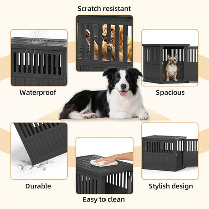 Dog House 30-Inch Dog Crate Furniture, Black, view 6