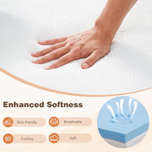 3 Inch King Gel Memory Foam Mattress, Cooling Pressure Relief Mattress, view 5