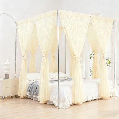 Canopy Bed Poles Stainless Steel Metal Frame 4 Corner Post Bed Frame Poles, view 7