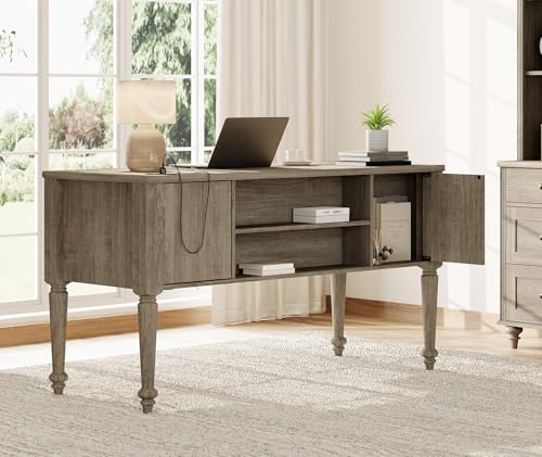 Farmhouse Executive Desk with Drawers, view 5