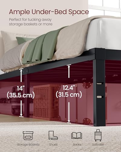 VASAGLE Full Metal Bed Frame, 14 Inches Tall, 1100 lb Weight Capacity, view 7