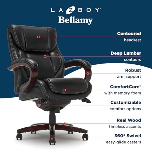 La-Z-Boy Executive Ergonomic Office Chair with Lumar Support, Leather Chair, view 5