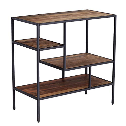 Mathry Reclaimed Wood Shelf - Natural - Reclaimed Wood & Iron Metal - Rustic Design - Ideal for Home Offices, Living Rooms, Dens, 31.5" W x 15.75" D x 31.5" H (HZ1058238)