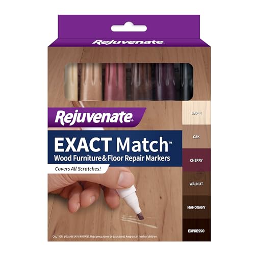 Exact Match Wood Furniture & Floor Repair Markers, 6 Count, Brown Markers Cover All Scratches, Scuffs And Damage To Wood Furniture And Flooring